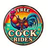 Vintage Rooster Humor Aluminum Sign - 8"x8" | Perfect Gift for Man Cave Decor, Funny Chicken Coop Wall Art for Bar Garden Garage