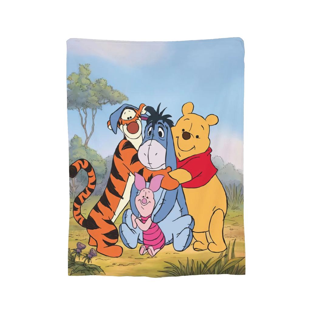 Winnie the Pooh Tigger Coral Fleece Blanket Soft Breathable Plush Throw for Bed Outdoor Rug