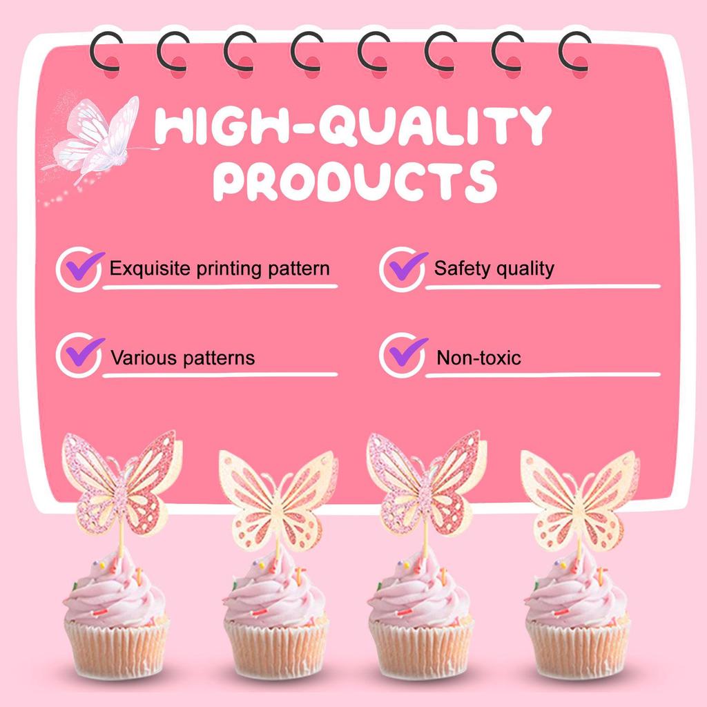 118pcs Butterfly Birthday Decorations, Butterfly Birthday Party Supplies - Butterfly Party Balloons Cake Toppers Tablecloth Wall Decorations etc