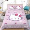 Милый Набор Постельного Белья Hello K-Kitty Домашний Стиль Мягкий Хлопок для Стирки Кровать 3-х Предметный Набор Подарок для Студенческого Общежития