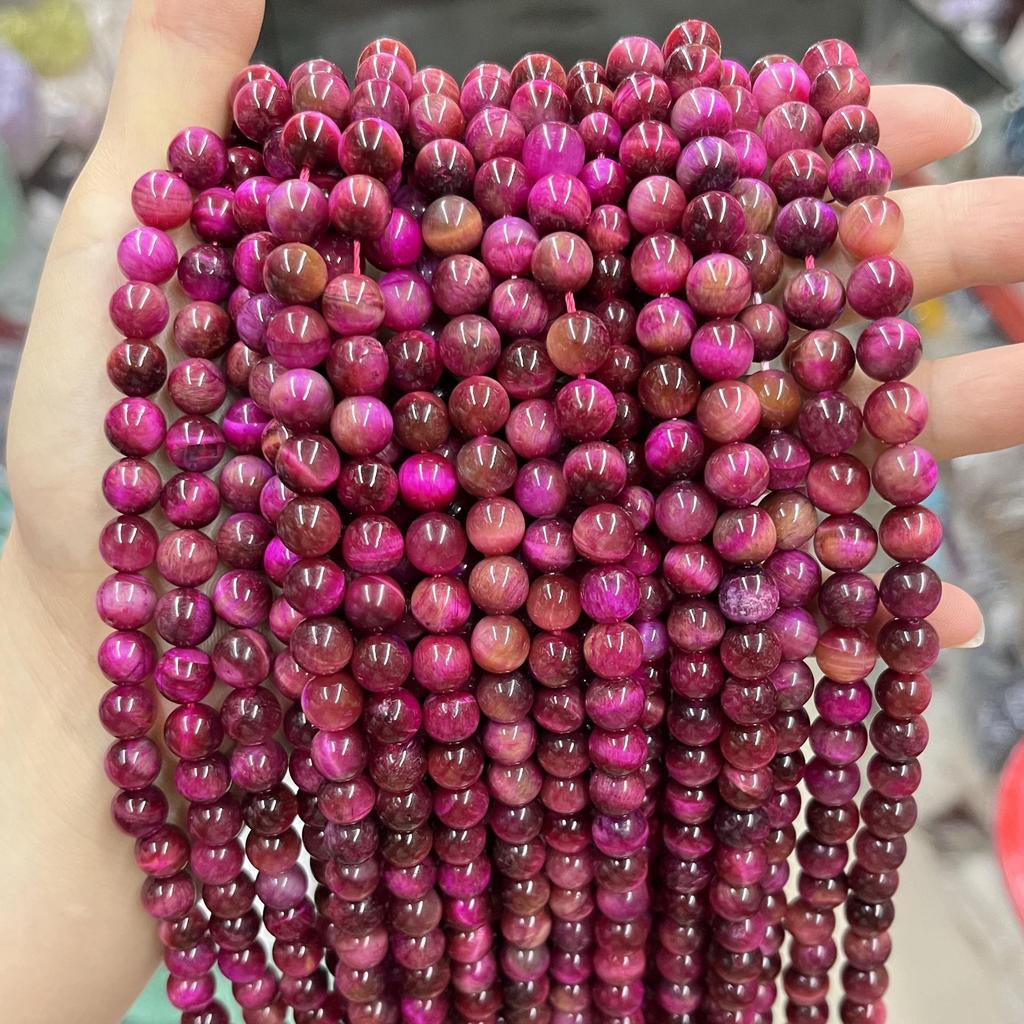 Colored Tiger Eye Starry Sky Stone Round Beads for DIY Jewelry