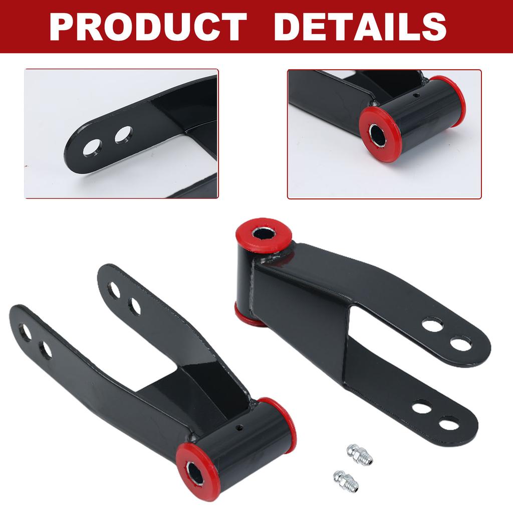 AABHN1 2" Rear Drop Lowering Shackle Kit 410520 For Chevrolet Silverado 1500 1988 1987 1988 1989 1990 1991-2019 GMC Sierra 1500 1998-18