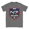 Мужская футболка Mass Effect N7 Винтажные футболки Летняя с круглым вырезом Харадзюку Футболка Повседневная Оверсайз Одежда