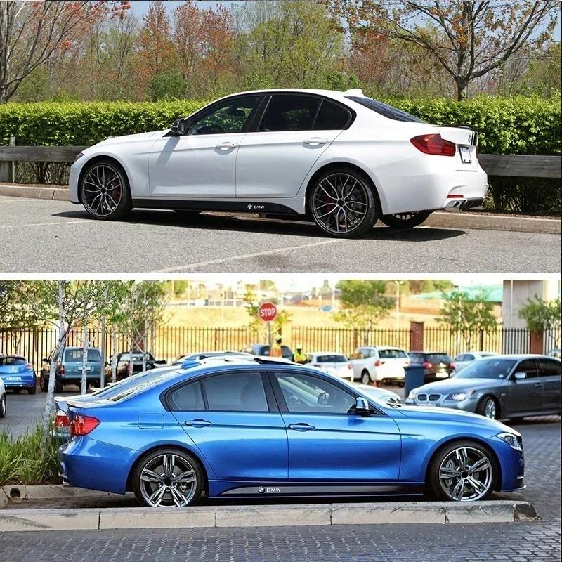 Для BMW 2 шт. Автомобильные боковые юбки пороги Карбоновое волокно Защита кузова Наклейки Для BMW M M3 M5 M6 X3 E46 E90 E39 F10 F20 F30 G20 E60 E36 E