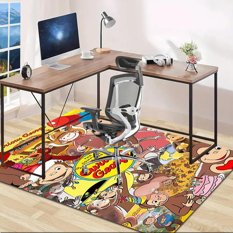 1pc Curious George (5) Design Area Rug - Non-Slip, Soft & Cozy Floor Mat for Living Room, Bedroom, Office - Indoor/Outdoor Decorative Carpet