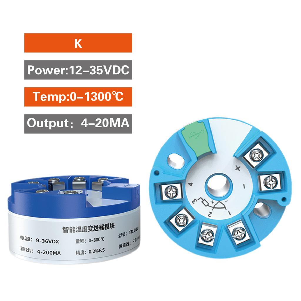 Programmable Temperature Transmitter PT100 PT1000 K Type Thermocouple to 4-20mA Converter Industrial Signal Conditioner