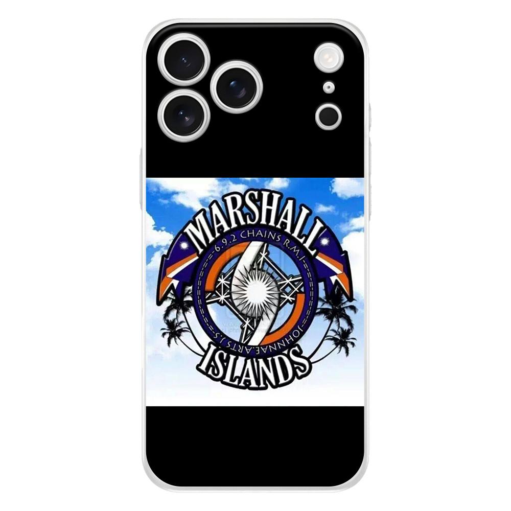 Мягкий прозрачный чехол для телефона для iPhone 17 Air 16E 16 11 15 14 Pro MAX 12 13 7 8 Plus SE Пасхальный чехол Защита Флаг Маршалловых островов