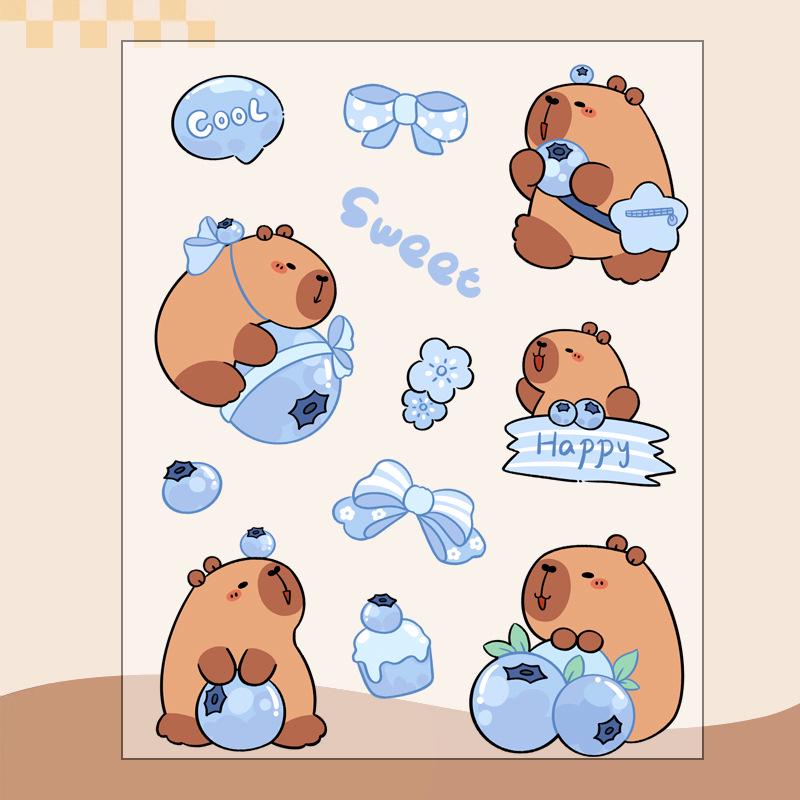 Наклейки с героями мультфильмов капибара: Милые наклейки для домашних животных и стаканов с водой своими руками для детей и девочек