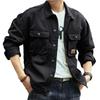 Мужская модная куртка в стиле ретро для работы, свободный крой, стиль весна/осень, дизайн с лацканами и множеством карманов, повседневный и элегантный вид