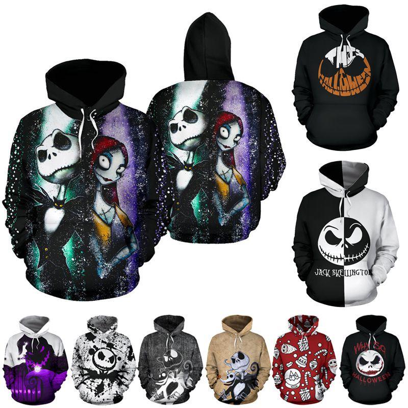 Nightmare Before Christmas Sally And Jack Skellington 3d Hoodie Sweatshirt In Various Sizes