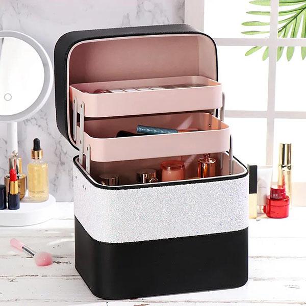 WTEMPO Женская косметичка большой вместимости, многофункциональная косметичка с цветовым соответствием, портативная большая косметичка