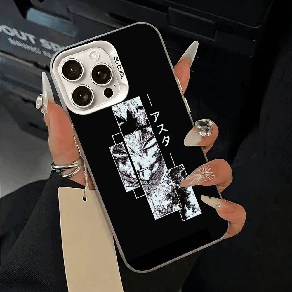 C-Clover Asta B-Black Чехол для телефона iPhone 11 12 13 14 15 16 Pro Max Plus белый Серебристый Чехол для телефона