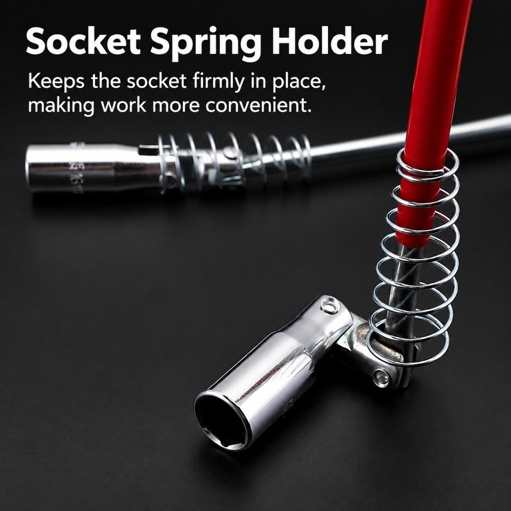 360 Degree Rotation Spark Plug Socket Wrench T-Handle Wrench for Auto Repair Engine Maintenance