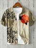 Summer men's retro ethnic style shirt linen plum blossom national bamboo 1D digital printing youth fashion trend wholesale