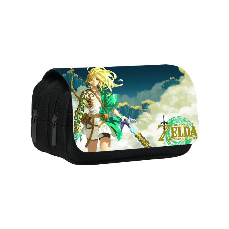 Zelda Legend Double-Layer Pencil Case: King's Tear Design for School Students