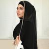 New Rhinestone Shiny Chiffon Hijab Scarf For Woman Muslim Hijab Shawl Chain Long Wraps Fashion Premium Headscarf Islam Turban