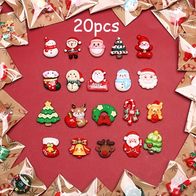 20/50/100pcs Mixed Resin Christmas Fridge Magnets, Santa Claus, Snowman, Christmas Tree Decorations in Various Styles for Gift.