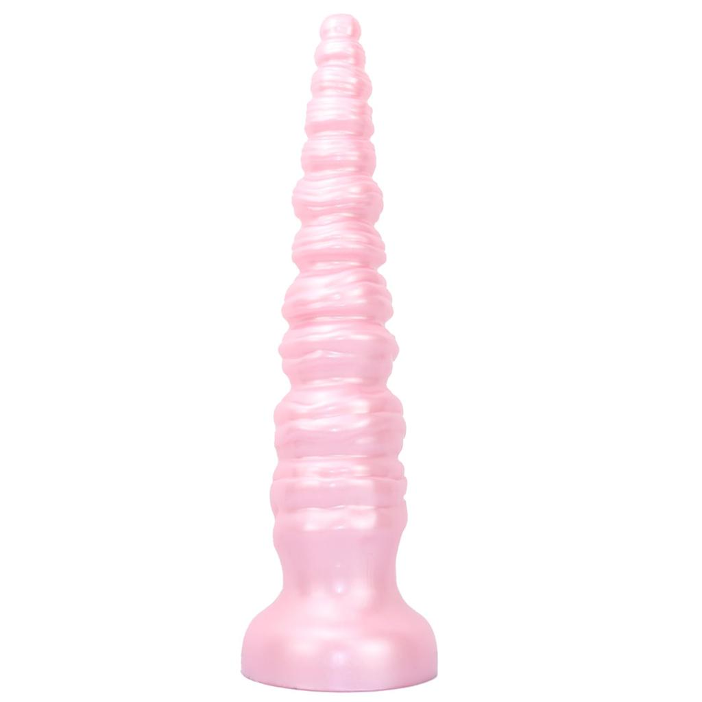 MinYn Anal Plug Pink with Suction Cup Concave and Convex Liquid Silicone 7.3cmX36.7cm
