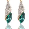 Women Earrings Delicate Exquisite Droplet Shape Zinc Alloy Artificial Diamond Green Earrings Women