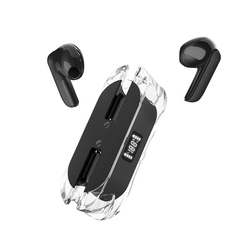 Полностью прозрачные TWS Bluetooth-наушники: Стерео спортивные вкладыши с цифровым дисплеем и зарядным кейсом.