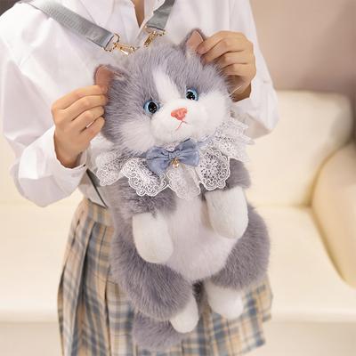 Милый реалистичный рюкзак-тряпичная кукла для женщин, плюшевая кукла-кошка, рюкзак небольшой вместимости, рюкзак в стиле Лолита, мультяшный, с выраженной индивидуальностью, подарок для детей