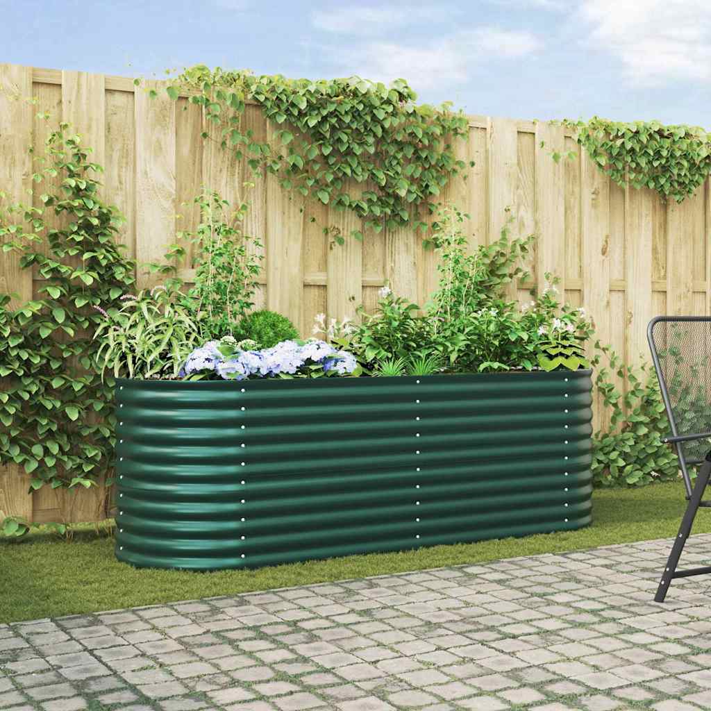 Elevated Garden Bed Green 240 x 80 x 81 cm Steel