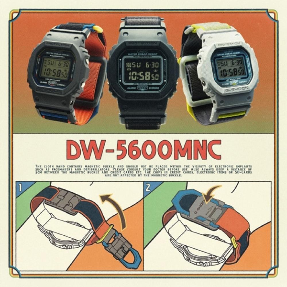 Casio Мужские часы G-Shock Новая тканевая лента Dw 5600mnc 7a8jf