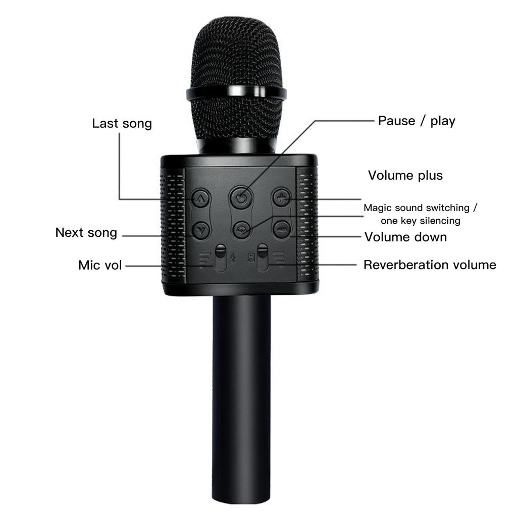 Беспроводной Bluetooth-микрофон для караоке, портативный KTV-микрофон с голосовым changer, перезаряжаемый, динамик для домашних вечеринок
