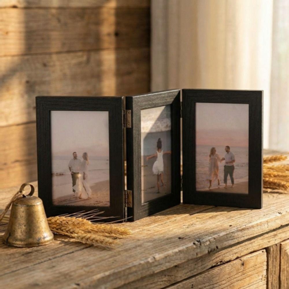 Triplex Frame Folding Photo Frame Modern Simple Hinge Photo Frame Picture Frame Ornaments Gifts