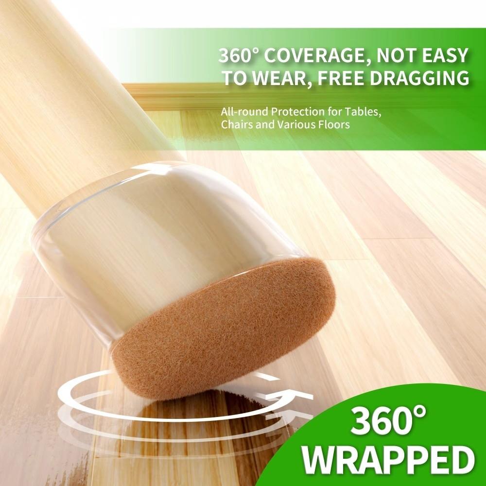 8pcs Diagonal Thick Wrap Felt Pads Flexible Table Feet Furniture Foot Covers For 15°-25° Table Legs