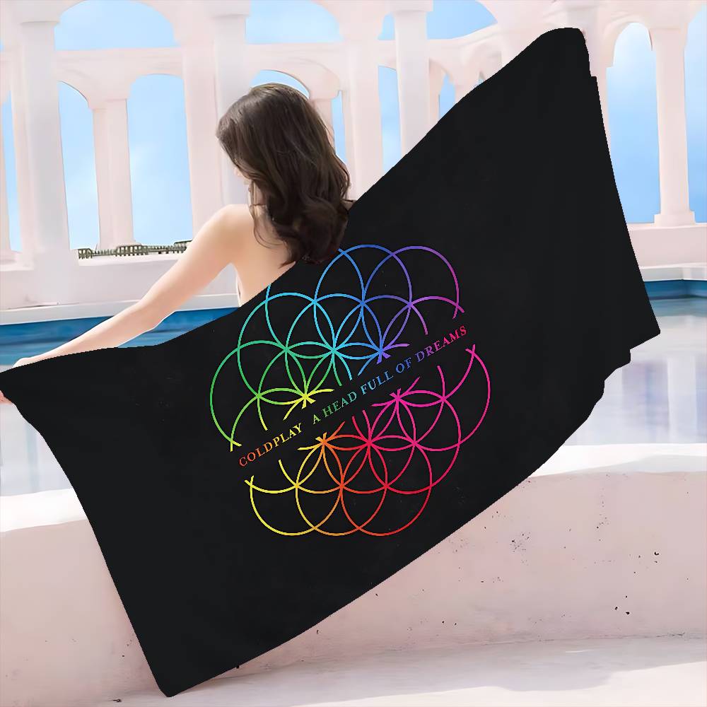 Classic Pop Rock Band C-Coldplay Microfiber Printed Beach Towel Mountain Climbing Yoga Beach Swimming Running Absorbent Towel