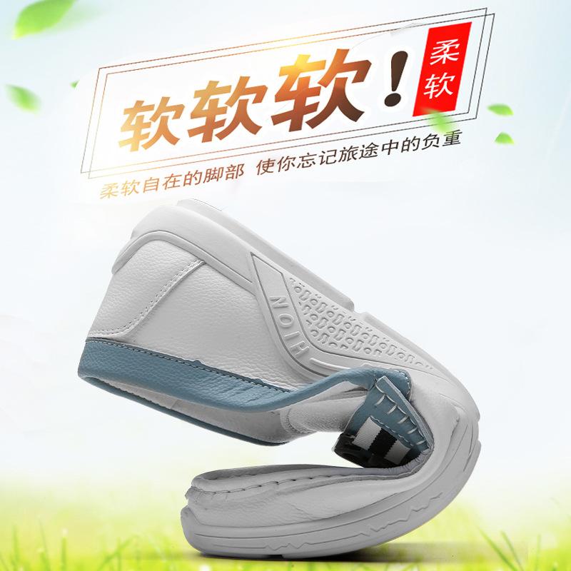 2025 весна-лето новые мужские туфли для вождения ленивые ноги мягкая кожа мягкая подошва универсальные белые шапочки мужские туфли 6033
