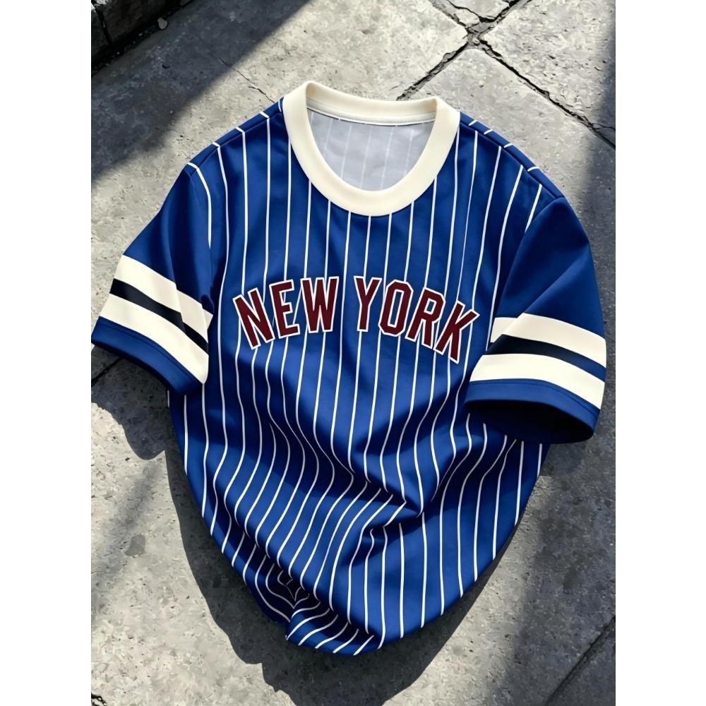 Европейский и американский мужской летний Нью-Йорк letter stripe print мягкий и