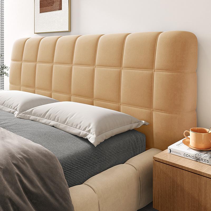 Утолщенный бархатный плюшевый стеганый чехол на изголовье кровати, роскошный однотонный чехол для кровати размера «queen-size», фланелевый универсальный чехол на изголовье кровати