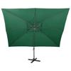 Cantilever Umbrella with Ventilation 400 x 300 cm Green