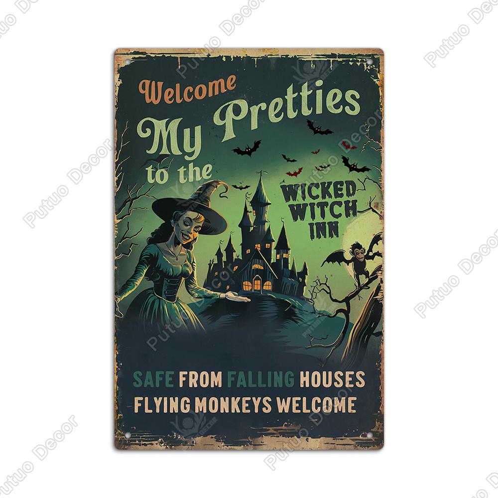 Decor 1pc Vintage Sign Funny Metal Sign, Suitable for Family, Theme Library Restaurant Decoration, Holidays, Halloween