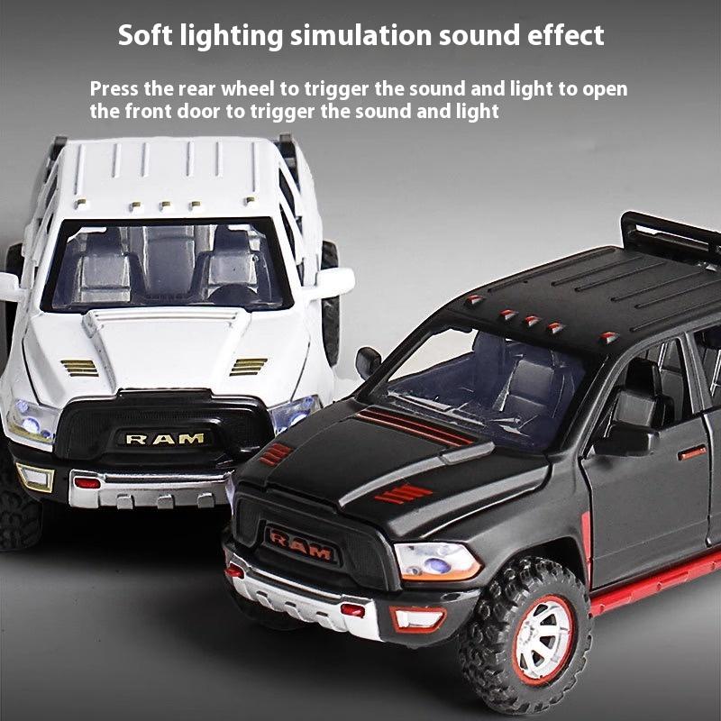 1/32 Scale Dodge Ram Pickup Truck Alloy Off Road Car Diecast Model Sound Light Toy Home Decoration Ornaments Children Birthday Present