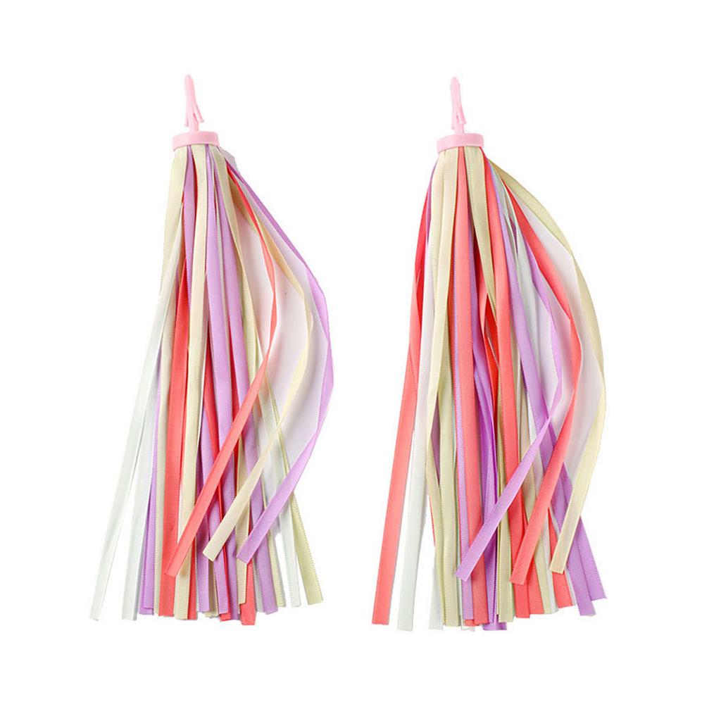 2pcs Ribbon Outdoor Cycling Scooters Bicycles Handlebar Colorful Tassels for Baby Carrier