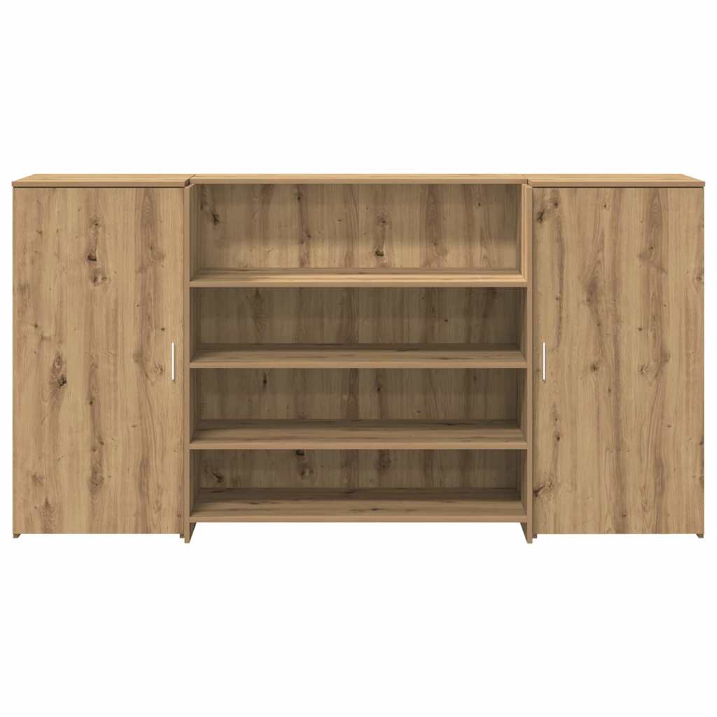 Biurko Recepcyjne Dąb Artisan 200X50X103,5 Cm Drewno Klejone
