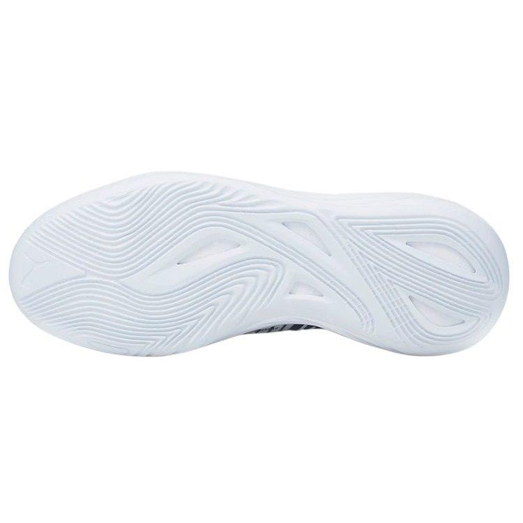 Puma Fusion Nitro Удобные Круглый Носок Устойчивые к Истиранию Легкие Средней Высоты Баскетбольные Кроссовки Унисекс Белый Черный 376639-01