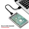 2.5 Inch USB 3.0 Hard Drive Enclosure Transparent Case for SSD SATA HDD External Storage Disk Box with High Speed 5Gbps