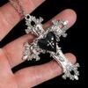 Готическая Персональность Черная Капельная Глазурь Сердцевидная Роза Цветок Крест Подвеска Ожерелье для Мужчин Женщин Хэллоуин Вечеринка Y2K Украшения