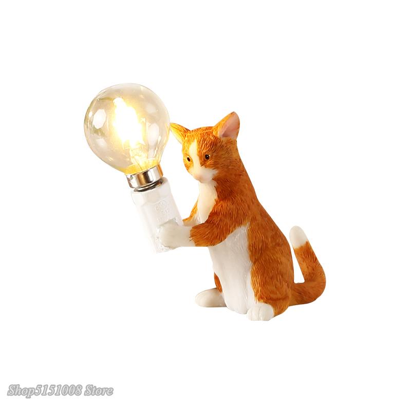 Animals Table Lamp Nordic Children's Bedroom Resin Cat Table Light  Bar Table Light Home Decor Night Light Lighting Fixtures