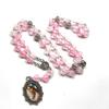 Retro Rosary Beads Chains Multi-color Mary Necklace Fashion Prayer Pendant  Women Girls