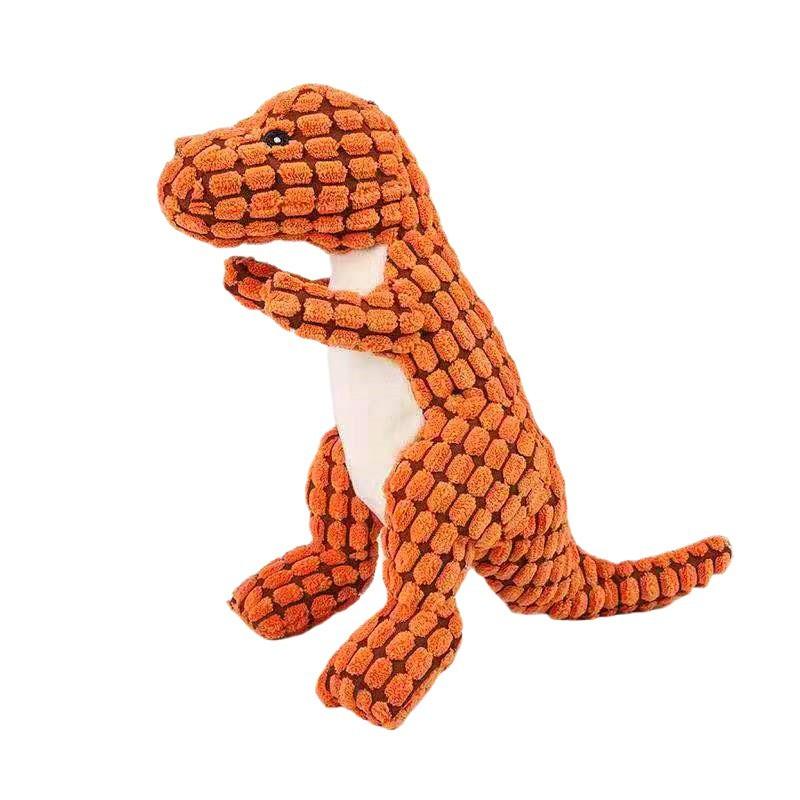 Indestructible Robust Dino Plush, Squeaky Durable Dog Chew Toys for Aggressive Chewers, Interactive for Boredom