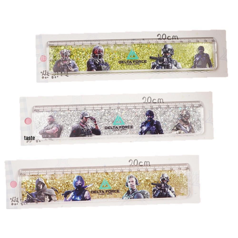 Delta Action Quick Sand Cartoon Ruler - Cute 20cm Straight Ruler for Kids and Students