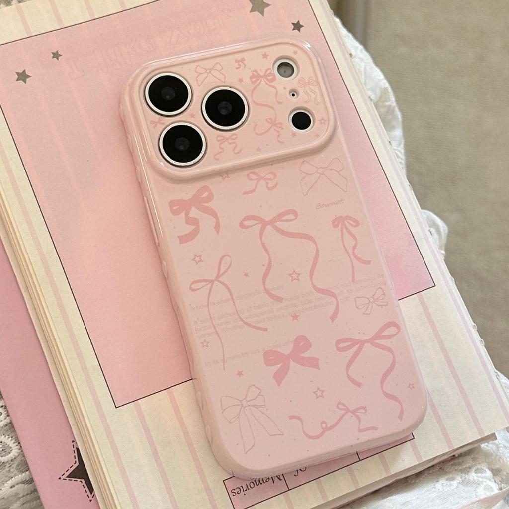 Розовый чехол для телефона с бантом, подходящий для iPhone 16, iPhone 17 и iPhone 17 Pro Max