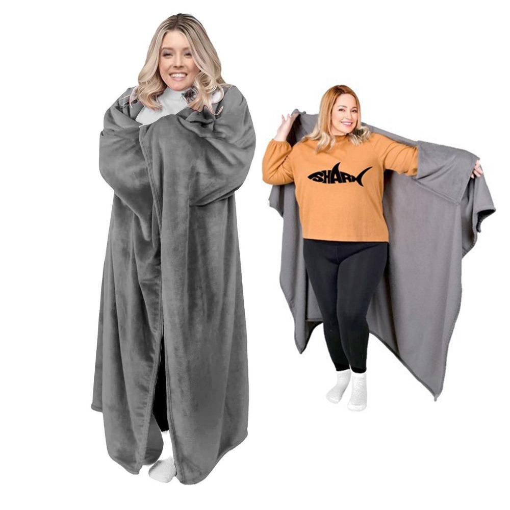 Теплое зимнее носимое одеяло Фланелевое одеяло для отдыха Накидка Одеяло на диван Зима