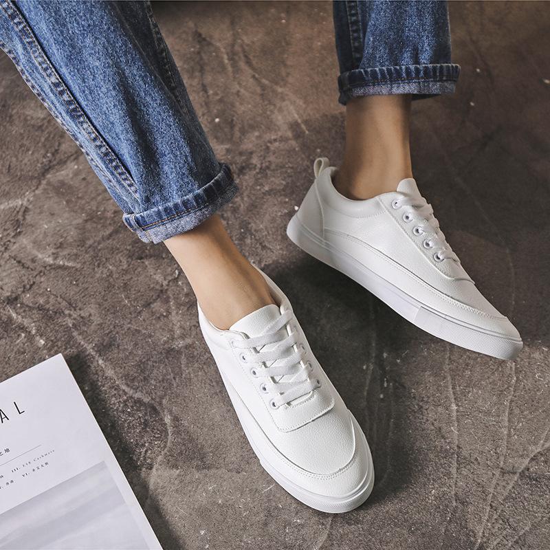 Мужские туфли из вулканизированной кожи на шнуровке, повседневные туфли из искусственной кожи, белые кроссовки, низкие мужские туфли на плоской подошве, сноуборд-туфли Zapatos De Hombre