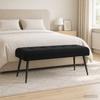 Button Tufted Bench Black 110 x 40 x 46 cm Velvet